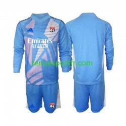 Kit Enfant Maillot Troisième Olympique Lyonnais Gardien 2024-2025 Bleu à Manches Longues