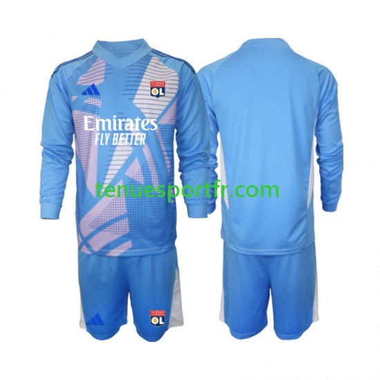 Kit Enfant Maillot Troisième Olympique Lyonnais Gardien 2024-2025 Bleu à Manches Longues