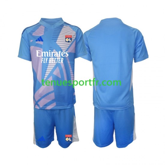 Kit Enfant Maillot Troisième Olympique Lyonnais Gardien 2024-2025 Bleu à Manches Courtes