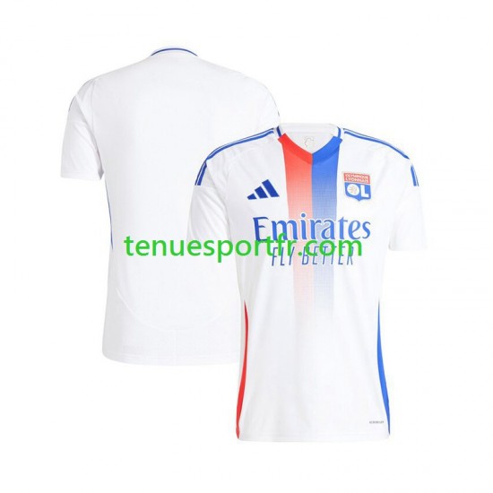 Homme Maillot Domicile Olympique Lyonnais 2024-2025 Blanc à Manches Courtes