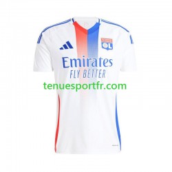 Homme Maillot Domicile Olympique Lyonnais 2024-2025 Blanc à Manches Courtes