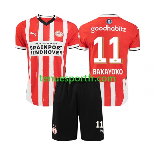 Kit Enfant Maillot Domicile PSV Eindhoven Johan Bakayoko 11 2024-2025 à Manches Courtes