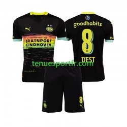 Kit Enfant Maillot Extérieur PSV Eindhoven Sergino Dest 8 2024-2025 à Manches Courtes