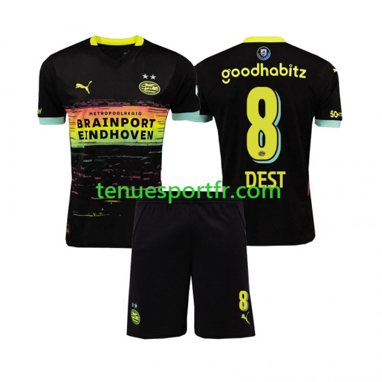 Kit Enfant Maillot Extérieur PSV Eindhoven Sergino Dest 8 2024-2025 à Manches Courtes