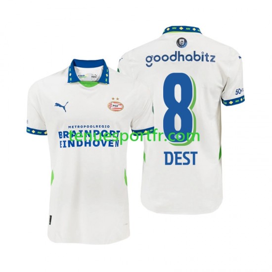 Homme Maillot Troisième PSV Eindhoven Sergino Dest 8 2024-2025 à Manches Courtes
