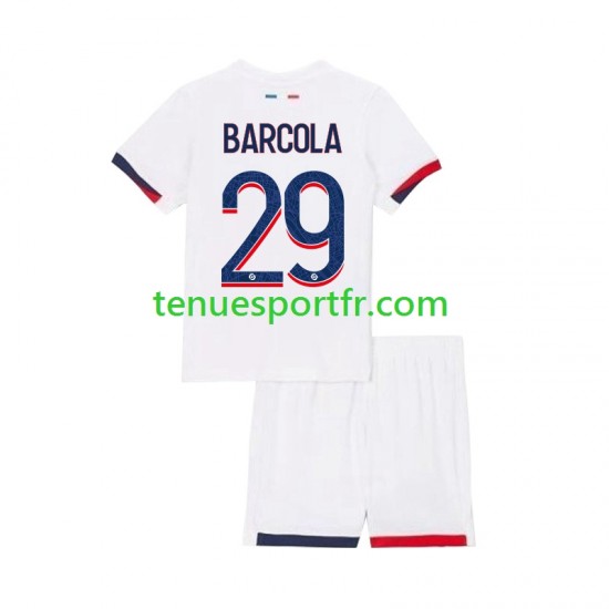 Kit Enfant Maillot Extérieur Paris Saint-Germain Bradley Barcola 29 2024-2025 à Manches Courtes