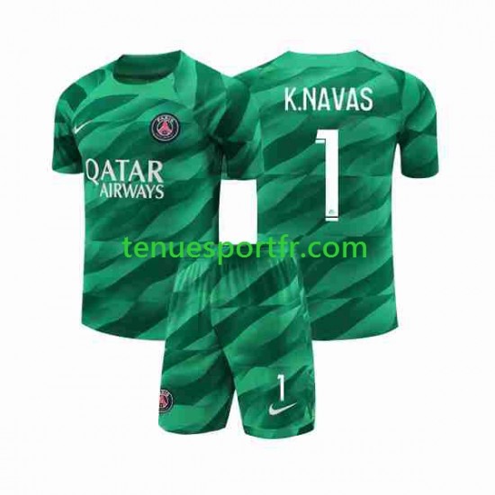 Kit Enfant Maillot Domicile Paris Saint-Germain Gardien K.NAVAS 1 2023-2024 à Manches Courtes