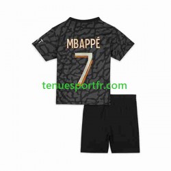 Kit Enfant Maillot Troisième Paris Saint-Germain Kylian Mbappe 7 2023-2024 à Manches Courtes