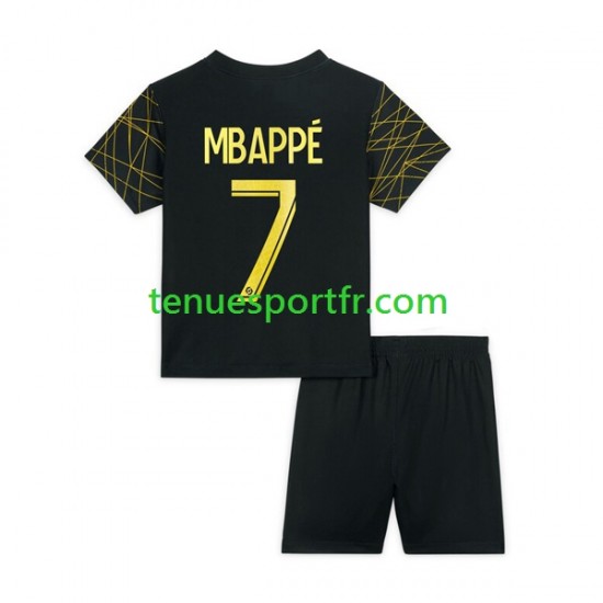 Kit Enfant Maillot Quatrième Paris Saint-Germain Mbappe 7 2022-2023 à Manches Courtes