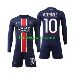 Kit Enfant Maillot Domicile Paris Saint-Germain O Dembele 10 2024-2025 à Manches Longues
