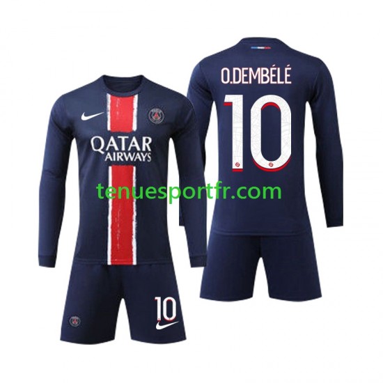 Kit Enfant Maillot Domicile Paris Saint-Germain O Dembele 10 2024-2025 à Manches Longues