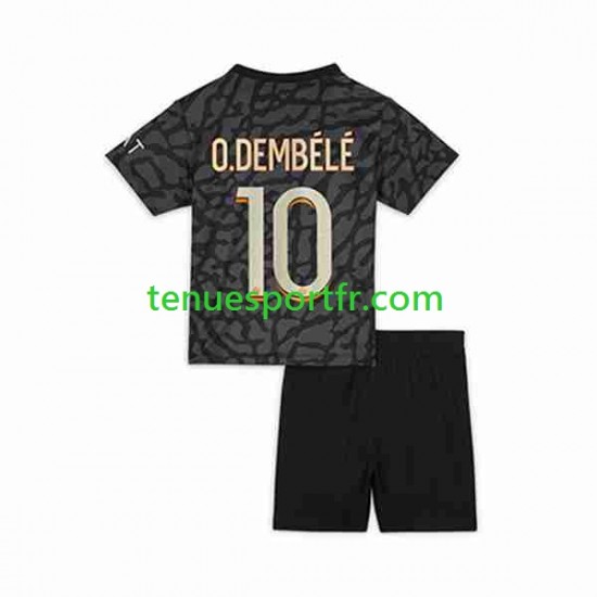 Kit Enfant Maillot Troisième Paris Saint-Germain O.Dembele 10 2023-2024 à Manches Courtes