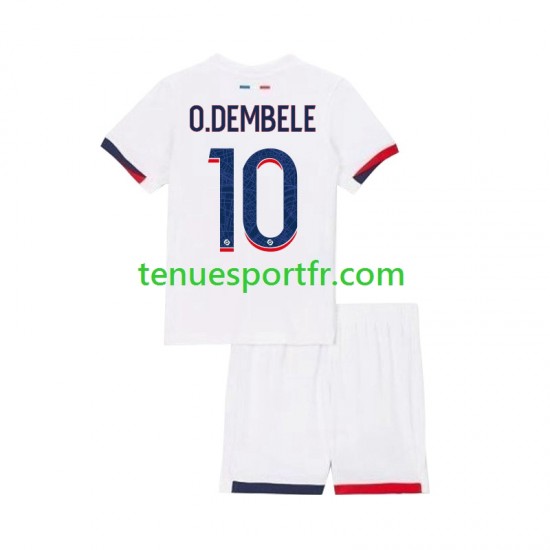 Kit Enfant Maillot Extérieur Paris Saint-Germain Ousmane Dembele 10 2024-2025 à Manches Courtes