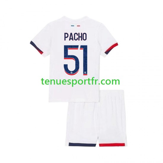Kit Enfant Maillot Extérieur Paris Saint-Germain Willian Pacho 51 2024-2025 à Manches Courtes