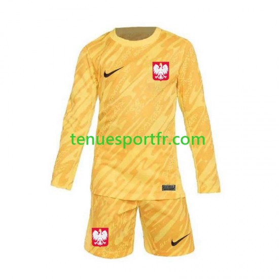 Kit Enfant Maillot Domicile Pologne Gardien Euro 2024 Jaune à Manches Longues