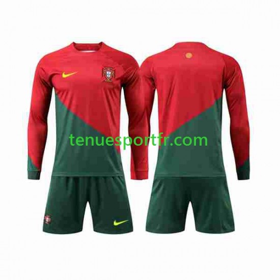 Kit Enfant Maillot Domicile Portugal World Cup 2022 à Manches Longues