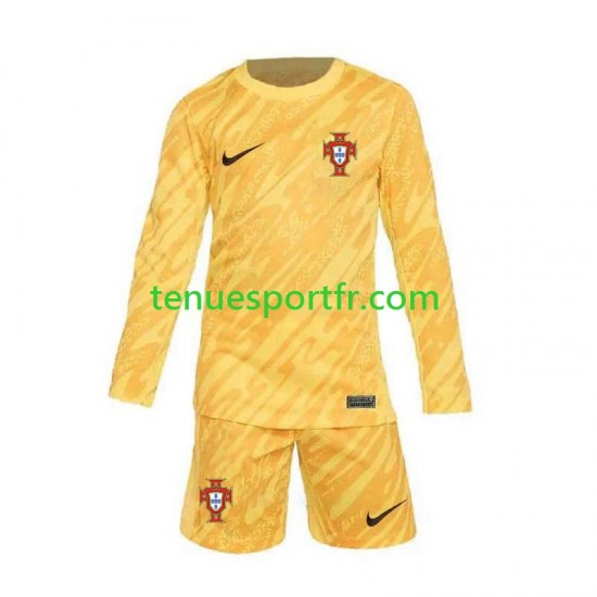 Kit Enfant Maillot Domicile Portugal Gardien Euro 2024 Jaune à Manches Longues