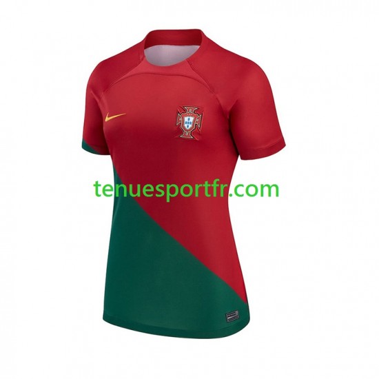 Femme Maillot Domicile Portugal World Cup 2022 à Manches Courtes