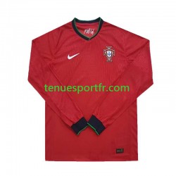 Homme Maillot Domicile Portugal Euro 2024 Rouge à Manches Longues