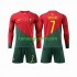 Kit Enfant Maillot Domicile Portugal Ronaldo 7 World Cup 2022 à Manches Longues