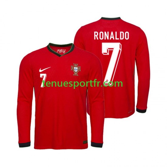 Homme Maillot Domicile Portugal Ronaldo 7 Euro 2024 à Manches Longues