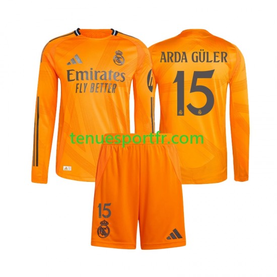 Kit Enfant Maillot Extérieur Real Madrid Arda Guler 15 2024-2025 à Manches Longues