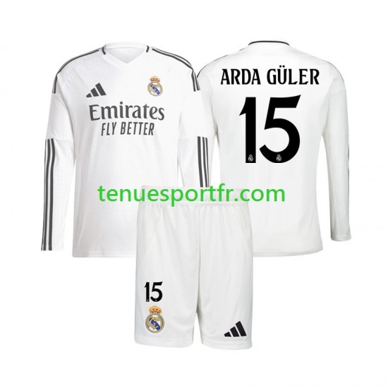 Kit Enfant Maillot Domicile Real Madrid Arda Guler 15 2024-2025 à Manches Longues