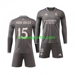 Kit Enfant Maillot Troisième Real Madrid Arda Guler 15 2024-2025 à Manches Longues