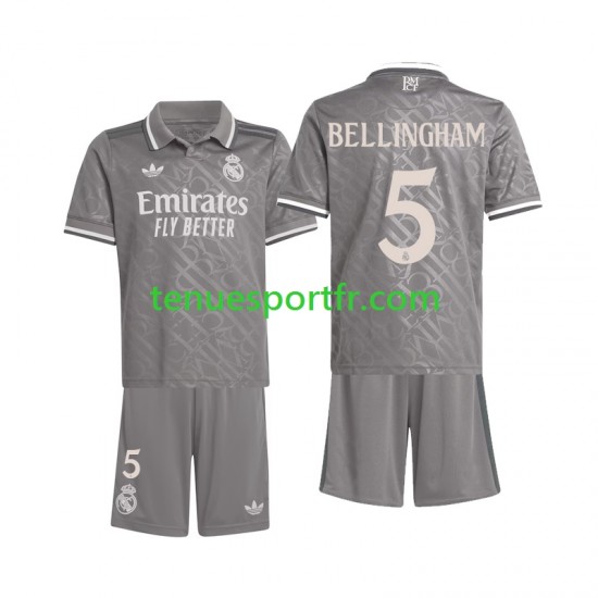 Kit Enfant Maillot Troisième Real Madrid Bellingham 5 2024-2025 à Manches Courtes