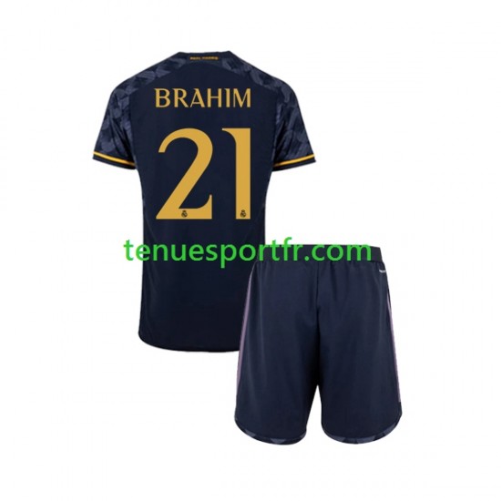 Kit Enfant Maillot Extérieur Real Madrid Brahim Diaz 21 2023-2024 à Manches Courtes