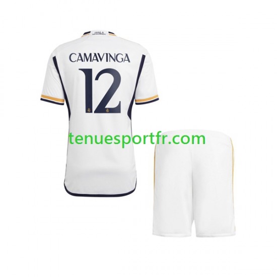 Kit Enfant Maillot Domicile Real Madrid Camavinga 12 2023-2024 à Manches Courtes
