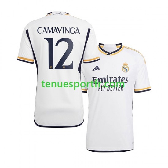 Homme Maillot Domicile Real Madrid Camavinga 12 2023-2024 à Manches Courtes