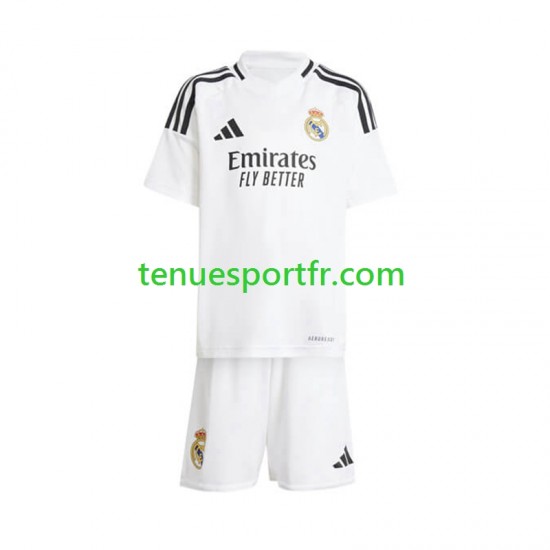 Kit Enfant Maillot Domicile Real Madrid 2024-2025 Blanc à Manches Courtes