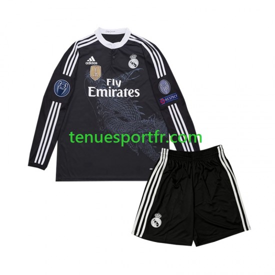 Kit Enfant Maillot Retro Troisième Real Madrid 2014 à Manches Longues