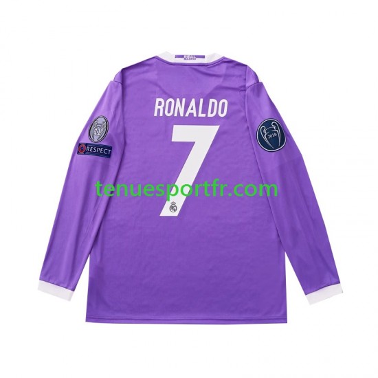 Homme Maillot Retro Extérieur Real Madrid Cristiano Ronaldo 7 2016 à Manches Longues