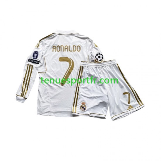 Kit Enfant Maillot Domicile Real Madrid Cristiano Ronaldo 7 2011 à Manches Longues