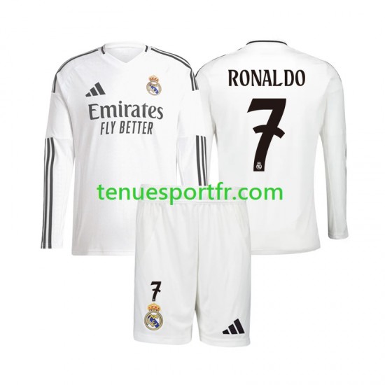 Kit Enfant Maillot Domicile Real Madrid Cristiano Ronaldo 7 2024-2025 à Manches Longues