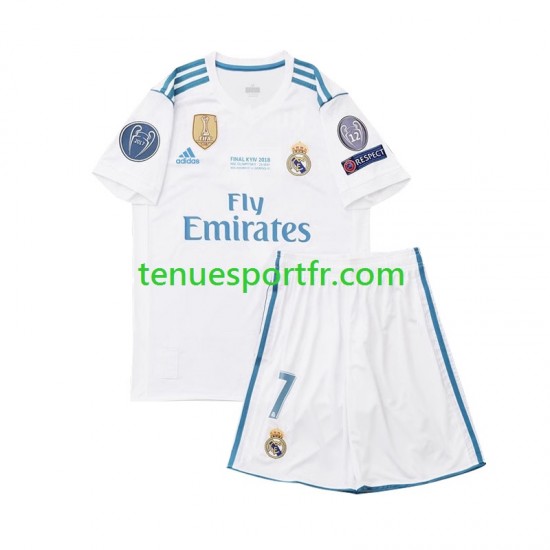 Kit Enfant Maillot Retro Domicile Real Madrid Cristiano Ronaldo 7 2017 à Manches Courtes