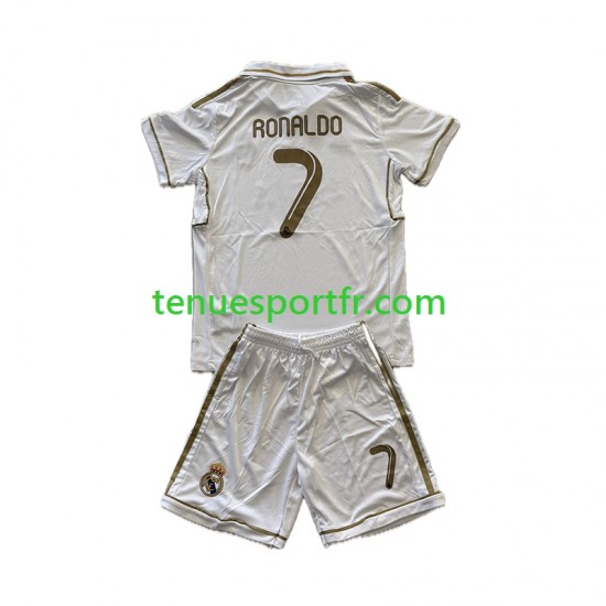 Kit Enfant Maillot Retro Domicile Real Madrid Cristiano Ronaldo 7 2011-2012 à Manches Courtes