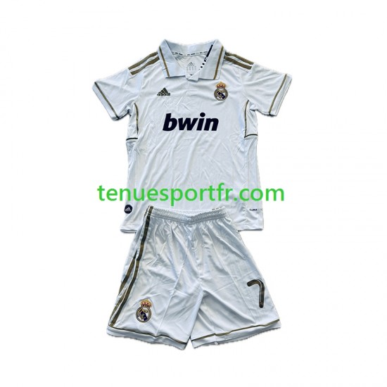 Kit Enfant Maillot Retro Domicile Real Madrid Cristiano Ronaldo 7 2011-2012 à Manches Courtes