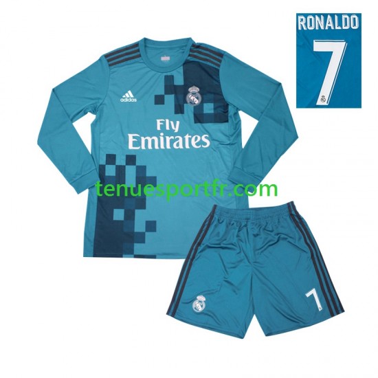 Kit Enfant Maillot Retro Troisième Real Madrid Cristiano Ronaldo 7 2017 à Manches Longues