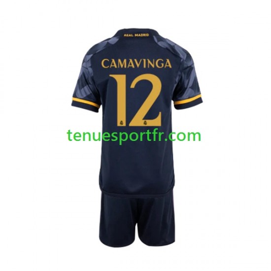 Kit Enfant Maillot Extérieur Real Madrid EDUARDO CAMAVINGA 12 2023-2024 à Manches Courtes