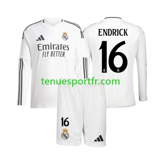 Kit Enfant Maillot Domicile Real Madrid Endrick 16 2024-2025 à Manches Longues