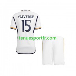Kit Enfant Maillot Domicile Real Madrid Federico Valverde 15 2023-2024 à Manches Courtes