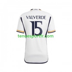 Homme Maillot Domicile Real Madrid Federico Valverde 15 2023-2024 à Manches Courtes