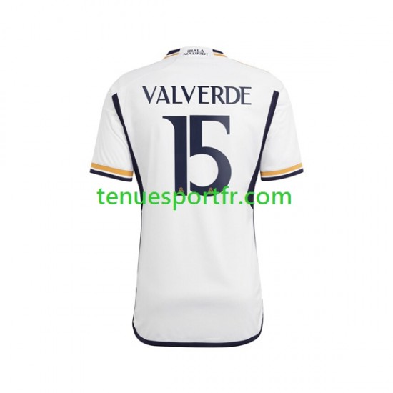 Homme Maillot Domicile Real Madrid Federico Valverde 15 2023-2024 à Manches Courtes