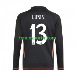 Homme Maillot Extérieur Real Madrid Gardien Andriy Lunin 13 2024-2025 Bleu à Manches Longues
