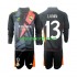 Kit Enfant Maillot Extérieur Real Madrid Gardien Andriy Lunin 13 2024-2025 Noir à Manches Longues