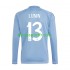 Homme Maillot Domicile Real Madrid Gardien Andriy Lunin 13 2024-2025 Bleu à Manches Longues