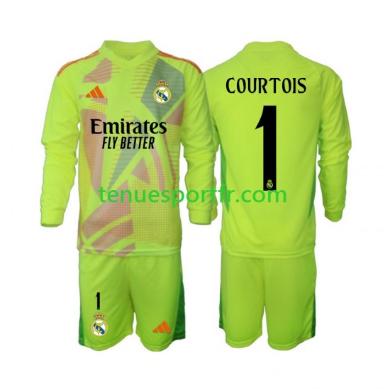 Kit Enfant Maillot Quatrième Real Madrid Gardien COURTOIS 1 2024-2025 à Manches Longues